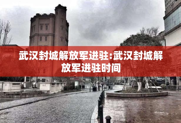 武汉封城解放军进驻:武汉封城解放军进驻时间