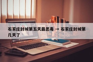 石家庄封城第五天最恶毒 → 石家庄封城第几天了
