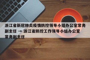 浙江省新冠肺炎疫情防控领导小组办公室常务副主任 → 浙江省防控工作领导小组办公室常务副主任