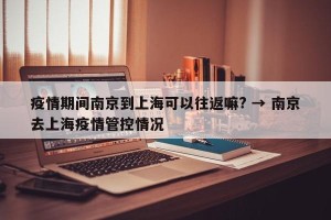 疫情期间南京到上海可以往返嘛? → 南京去上海疫情管控情况